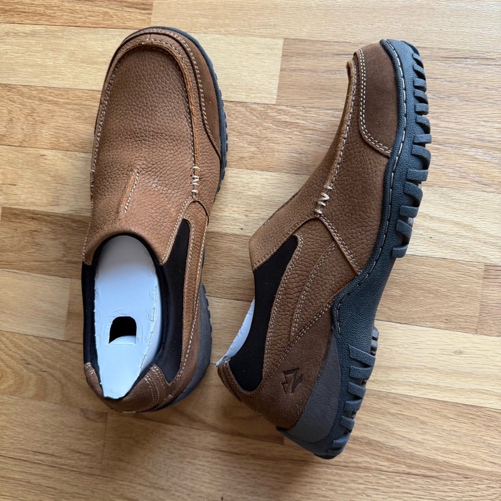 NWT Nunn Bush Portage Brown Leather Slip-On Casual Shoes, Comfort Gel, 9.5 Wide - Picture 4 of 16